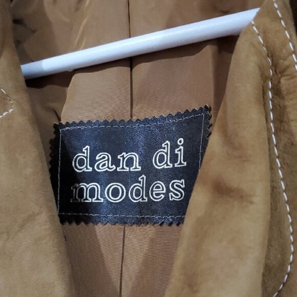 Vintage Tan Caramel Suede Leather Lined Trench Coat 70s 80s Dan Di Modes W Belt - Picture 2 of 16